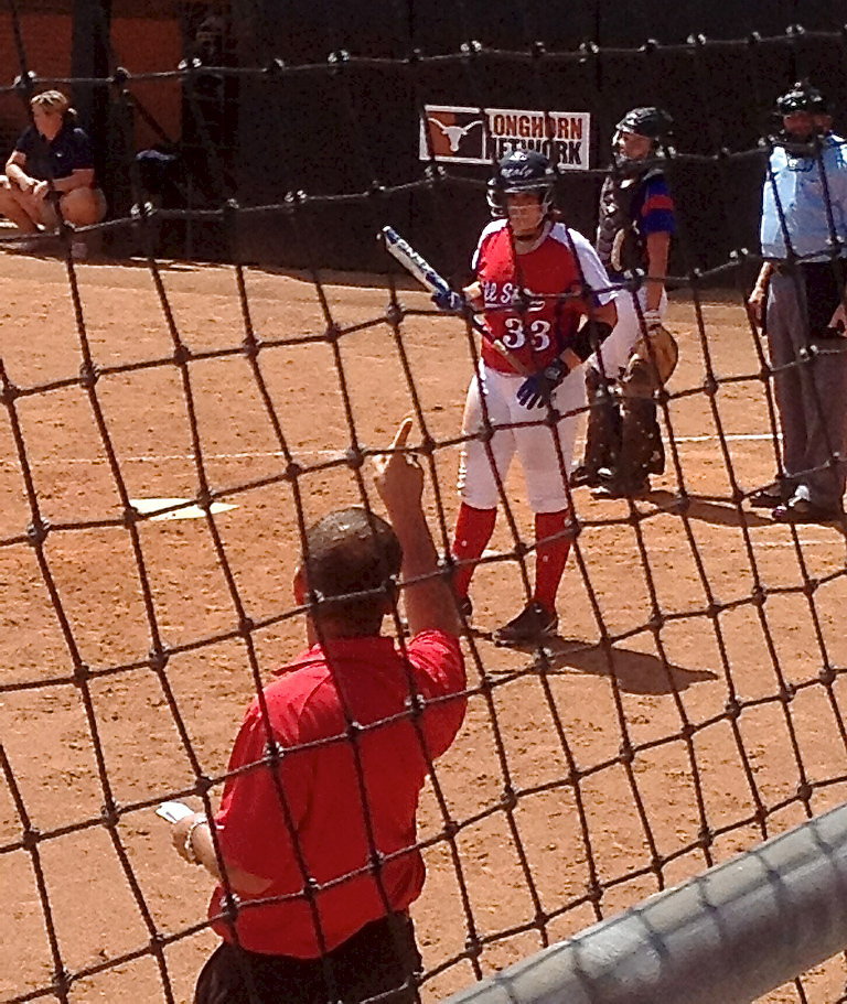 Image: TGCA All-Star, Alyssa Richards(33), gets the sign from her coach before stepping into the batter’s box.