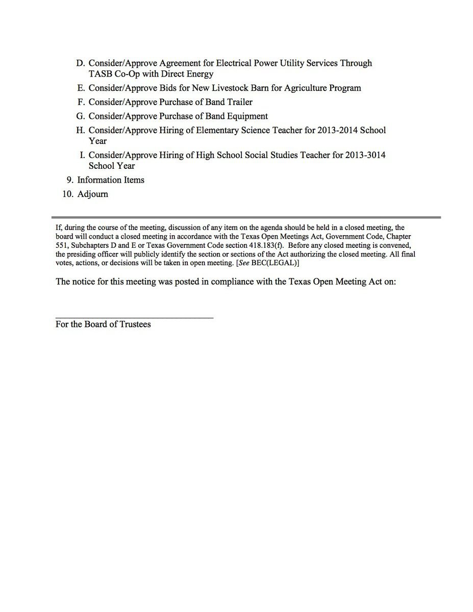 Image: School Board Meeting Agenda – page 2