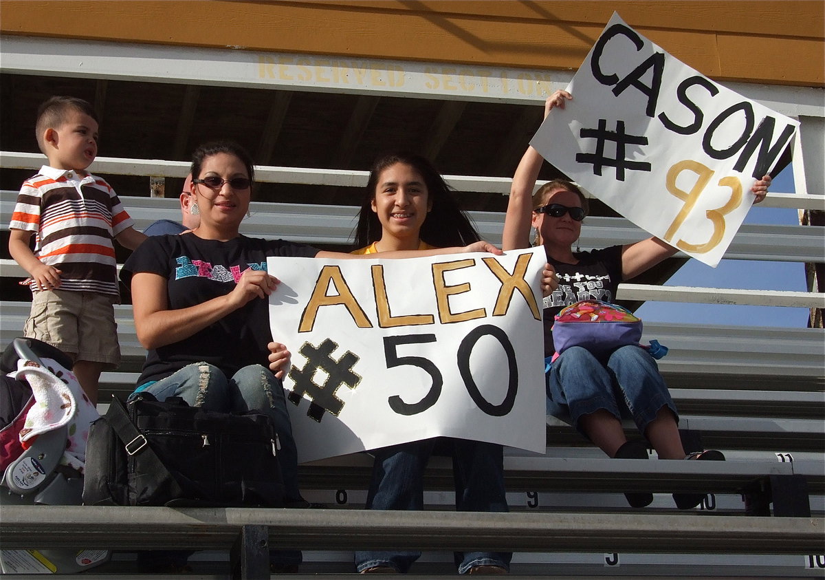 Image: A-Team Gladiators Cason and Alex receive some love from the stands.