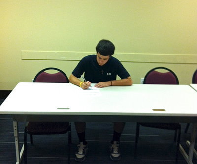 Image: Italy High school’s 2013 graduate, Caden Jacinto, signs his commitment letter to play baseball for Mountain View Community College at their Dallas campus.