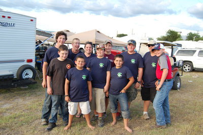 Image: Members of the Ellis County 4-H Shootings Sports team hanging out on the campgrounds.
