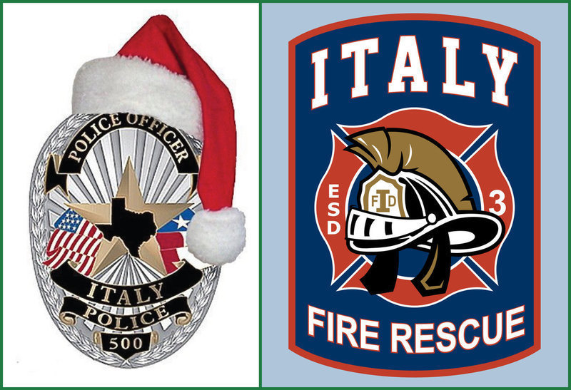 Image: The Italy Police Department and Italy Fire Department have combined forces to start their own “Shop with a Hero” program. The program was established to build positive relationships between Police Officers, Firefighters and the children of the community. Community participation is needed and we hope you will be able to donate your time, money, or Wal-Mart gift cards to help make a child’s Christmas special.