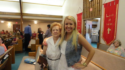 Image: Lexie Miller visits Central Baptist Church’s anniversary celebration with grandmother Pat Miller.
