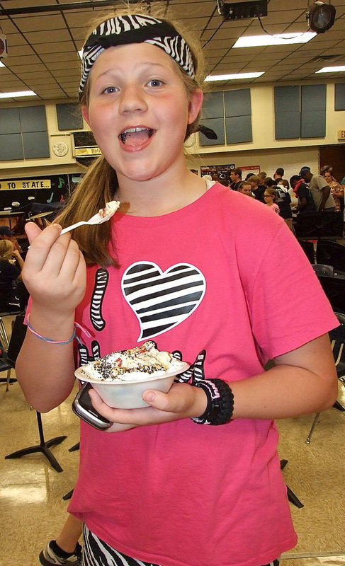 Image: Tatum Adams knows how to enjoy some ice cream.
