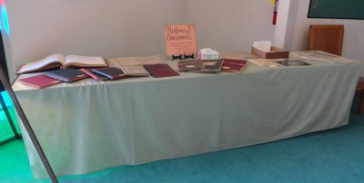 Image: Numerous historical documents were on display at Central Baptist Church Sunday as the church celebrated 110 years.