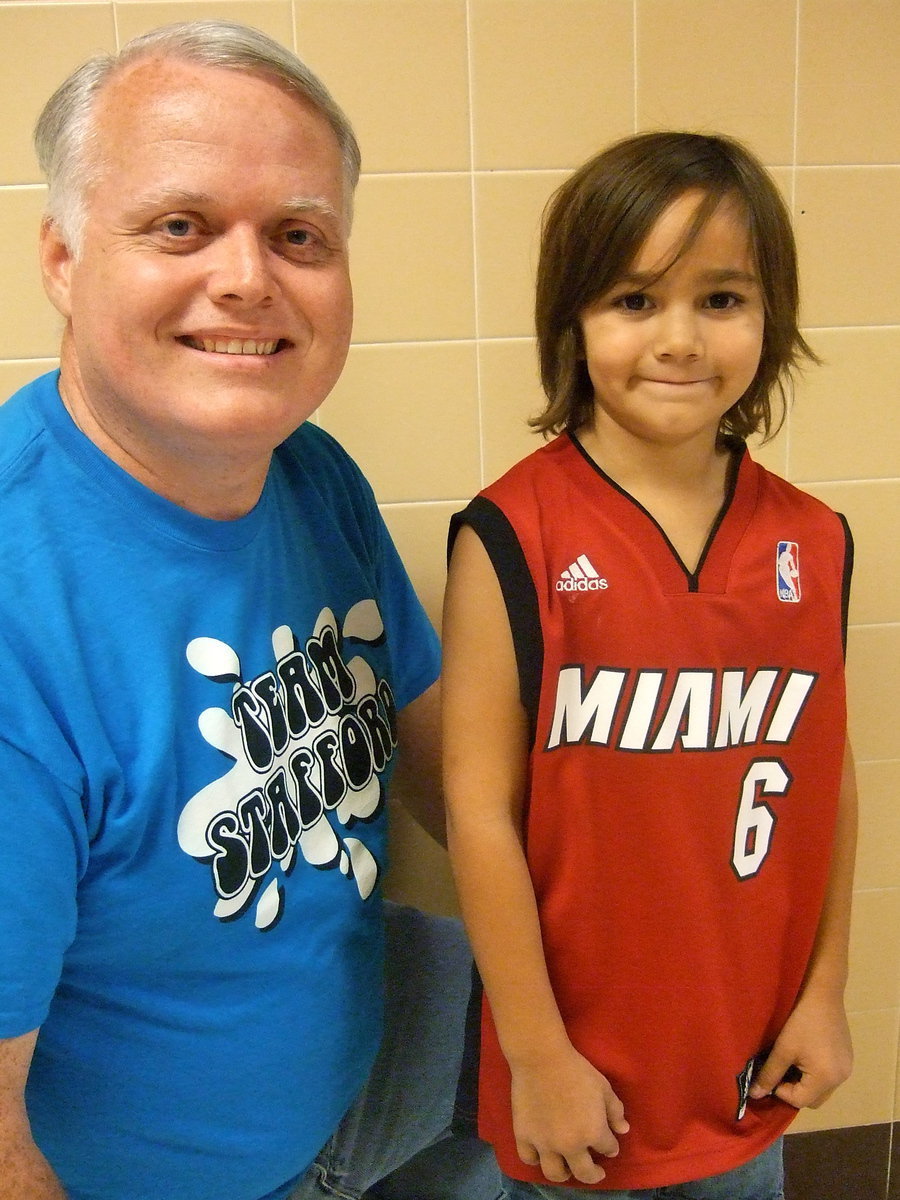 Image: Damien Wooldridge and Principal Nash—Damien is going into the first grade this year and his teacher is Mrs. Mathers.