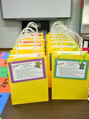 Image: Goodie bags handed out at ‘Meet the Teacher Night’.