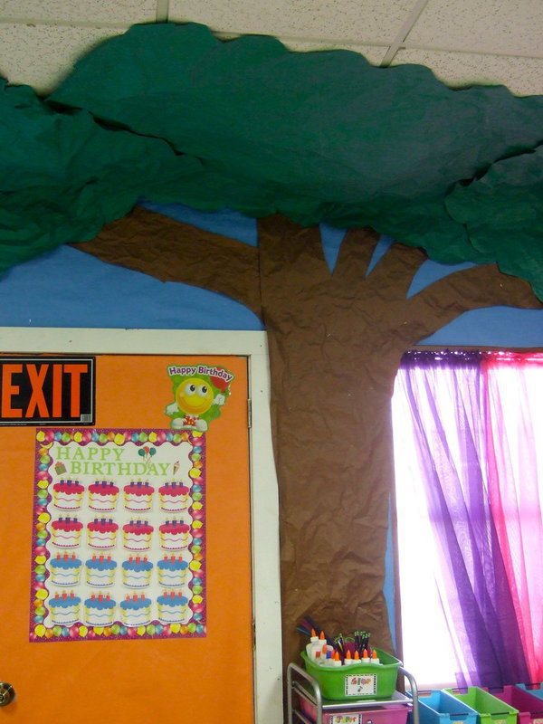 Image: This big tree makes Terri’s classroom very inviting.