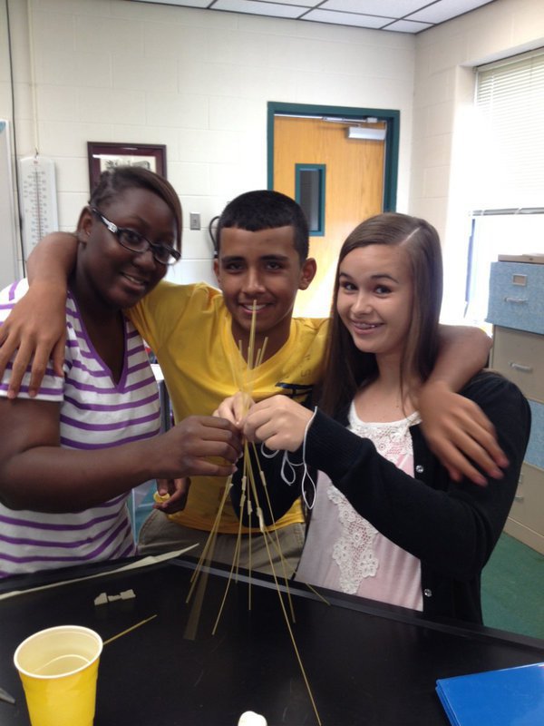 Image: Brenya, Jorge and Amber start their project.