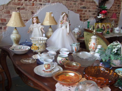Image: Antique china and china dolls.