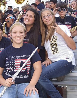 Image: Brycelen Richards, Jenna Holden, Maegan Connor and Ty Hamilton are styling and profiling in the stands.