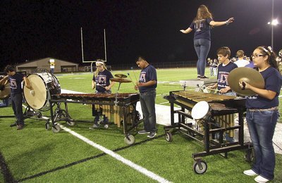 Image: The band during their halftime performance.