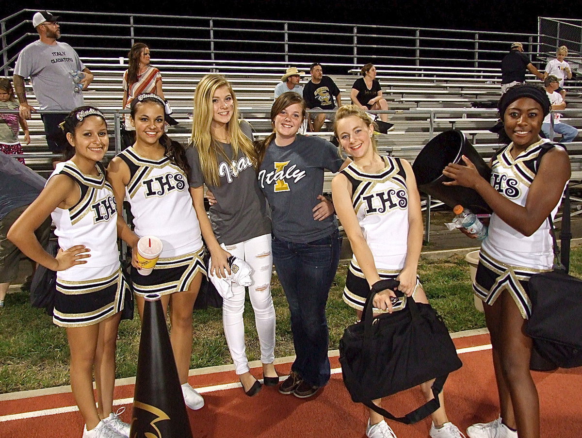 Image: Jessica Garcia, Ashlyn Jacinto, Halee Turner, Reagan Cockerham, Britney Chambers and K’Breona Davis smile for the camera after the game.