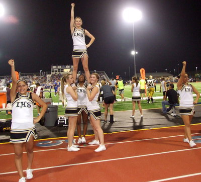 Image: It’s not just a game, it’s an event! IHS cheerleaders Jessica Garcia, Kelsey Nelson, K’Breona Davis, Taylor Turner, Britney Chambers and Ashlyn Jacinto help make Friday nights an event.