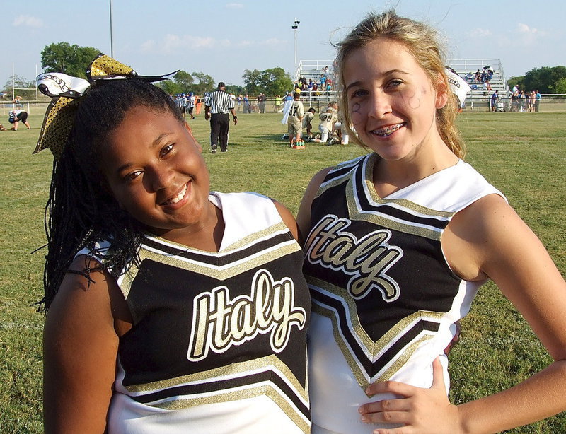 Image: Jada and Hannah are ready for the next game.