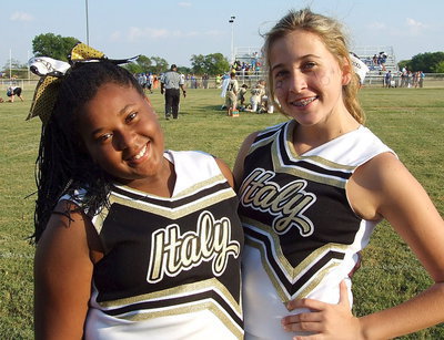 Image: Jada and Hannah are ready for the next game.