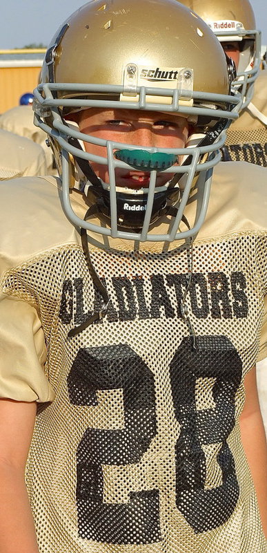 Image: Garrett Cash(28) takes his football seriously.