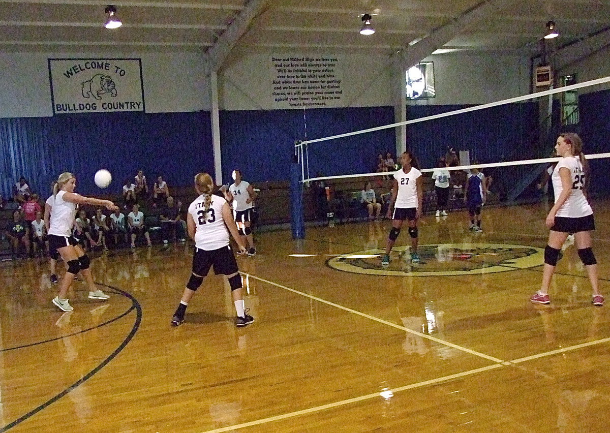 Image: Annie Perry(13) patrols the middle for the 8th grade team.