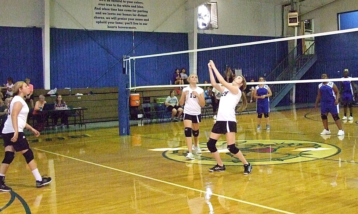 Image: Grace Haight(29) waits for that ball to fall out of Milford’s rafters.