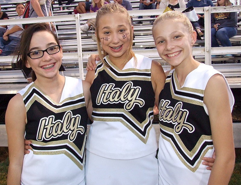 Image: Madison, Taylor and Maegan have a smile contest.