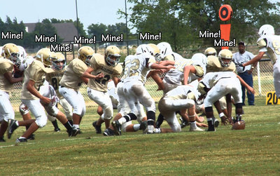 Image: Finding Football: Italy’s 8th Grade defense sees something they want, Mine!  Mine!      Mine! Their next game will be against Kerens tomorrow, Thursday, September 26, in Kerens starting at 6:00 p.m.