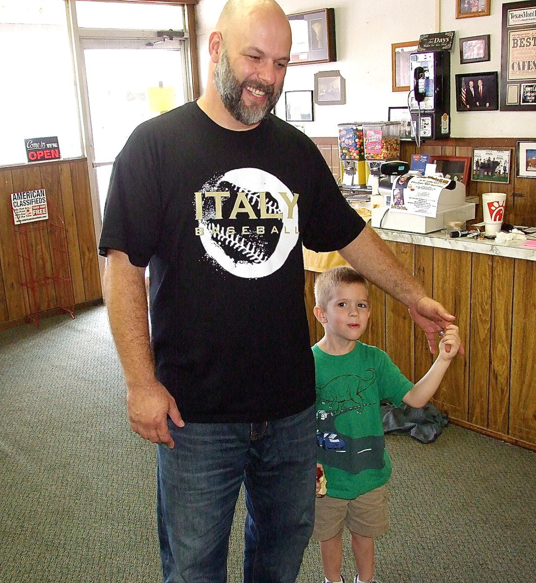 Image: Italy ISD Principal Lee Joffre with his son Rowan.