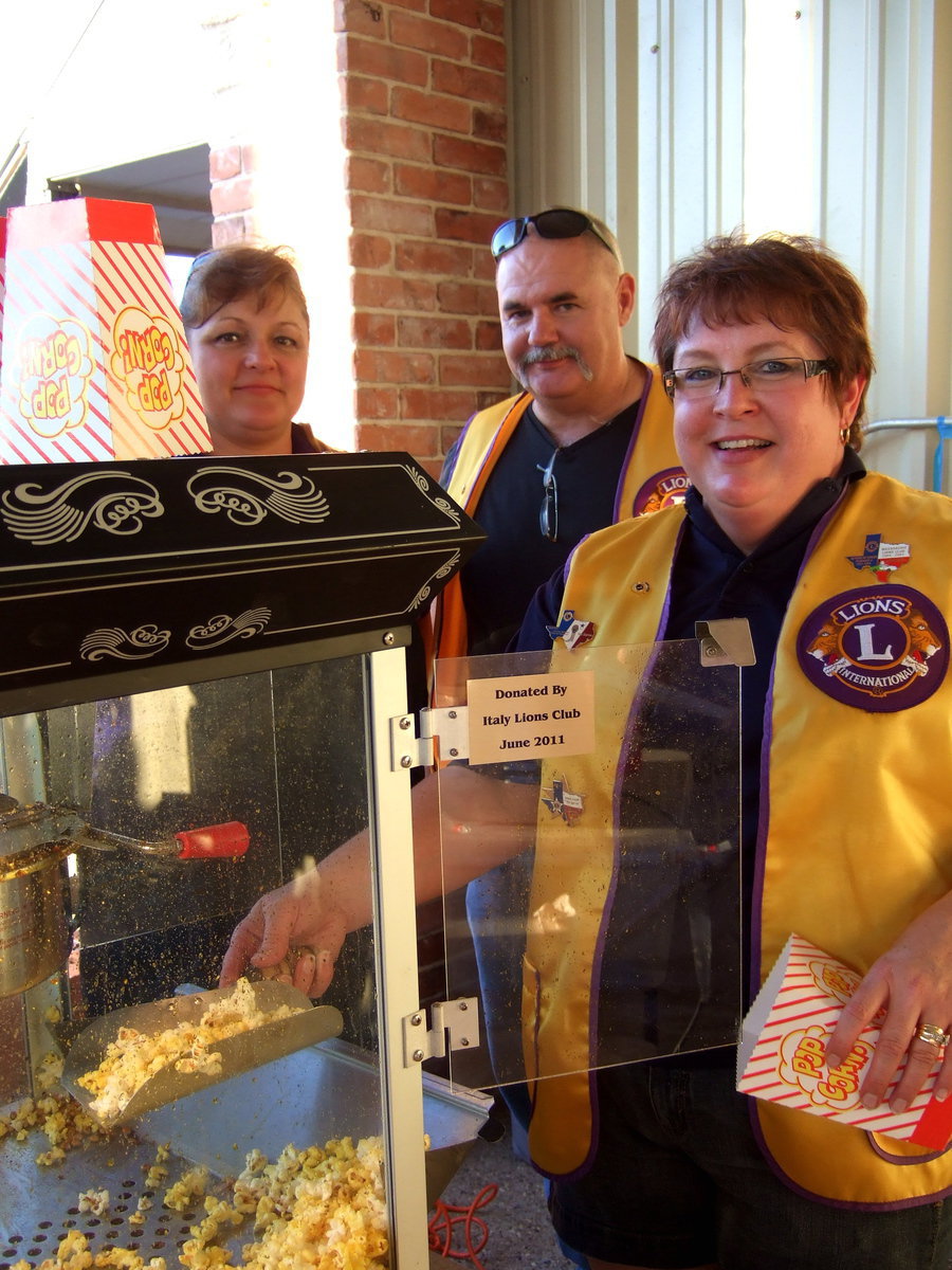 Image: The Lions Club was busy handing out popcorn.