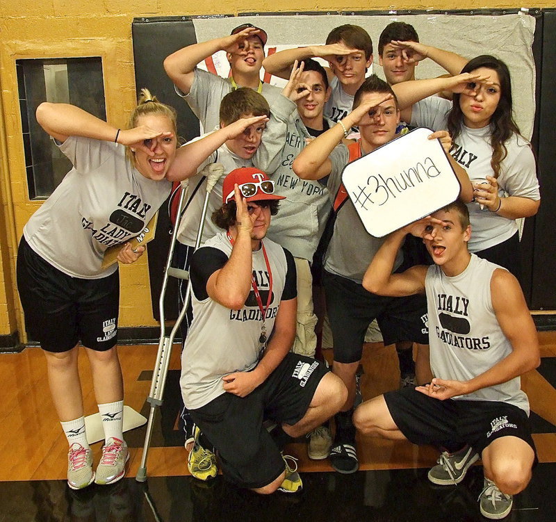 Image: Are their any Gladiators in the house? About #3hunna of them apparently. Proud to be Gladiator are (Back row L-R): John Byers, Ty Windham and Hunter Merimon. (Middle row L-R): Jaclynn Lewis, John Escamilla, Jack Hernandez, Colton Grant and Monserrat Figueroa. (Front row L-R): Kyle Fortenberry and Levi McBride.