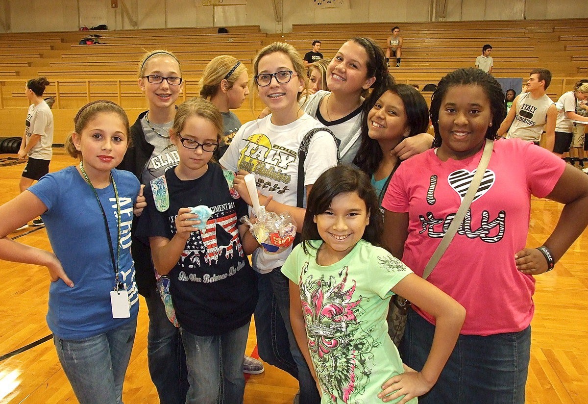 Image: Enjoying snow cones, cotton candy and togetherness during the yearbook signing are Emmy Martinez, Maegan Connor, Karley Nelson, Brycelen Richards, Hannah Haight, Sydney Weeks, Jenna Holden, Noeli Garcia and Jada Jackson with Belina Silva posing in front.