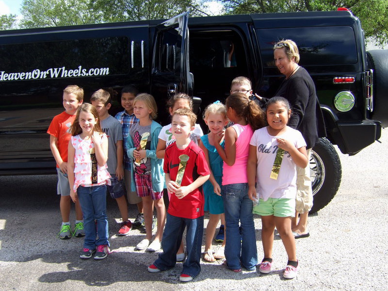 Image: They are ready to go on their limo ride.