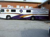 Image: Lions Club bus is where the kids go to get their glasses.