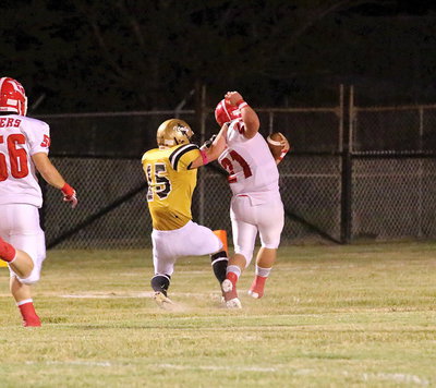 Image: Italy’s Cody Boyd(15) makes a touchdown saving tackle to open the game against Hico.