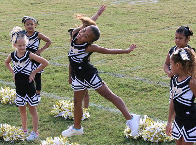 Image: IYAA C-team cheerleaders make their individual introductions.