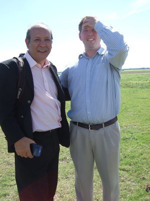 Image: Dr. Del Bosque and Josh Murphree. Josh was instrumental in setting up the helicopter ride for Dr. Del Bosque.