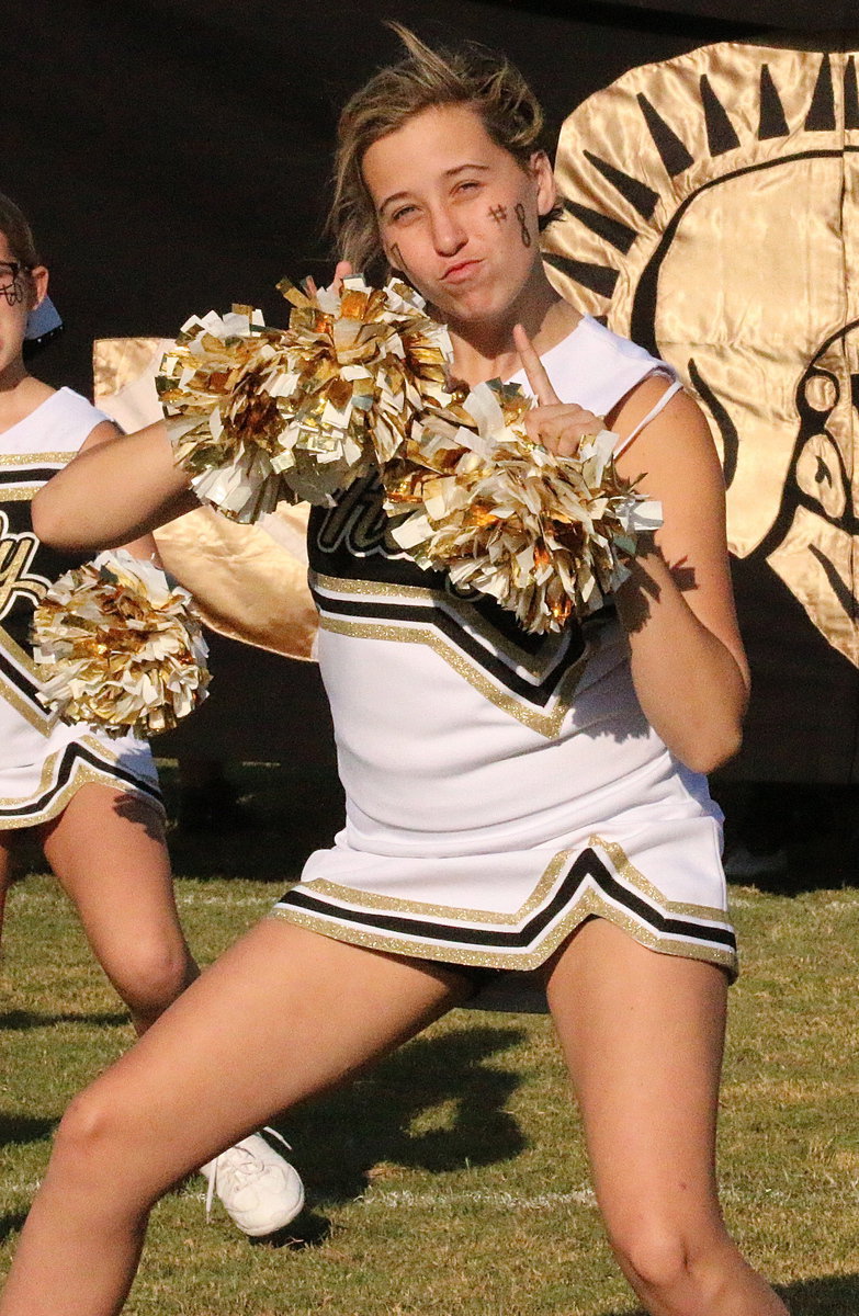 Image: Cheerleader Hannah Haight is read for Italy’s district opener against Itasca.