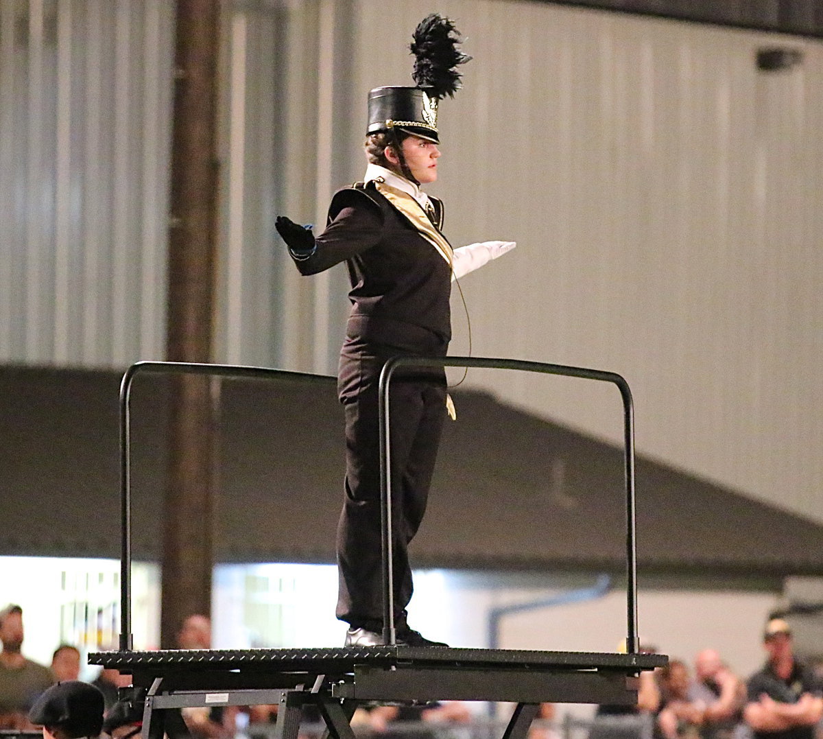 Image: Gladiator Regiment Band drum major Alexis Sampley is up for the challenge.