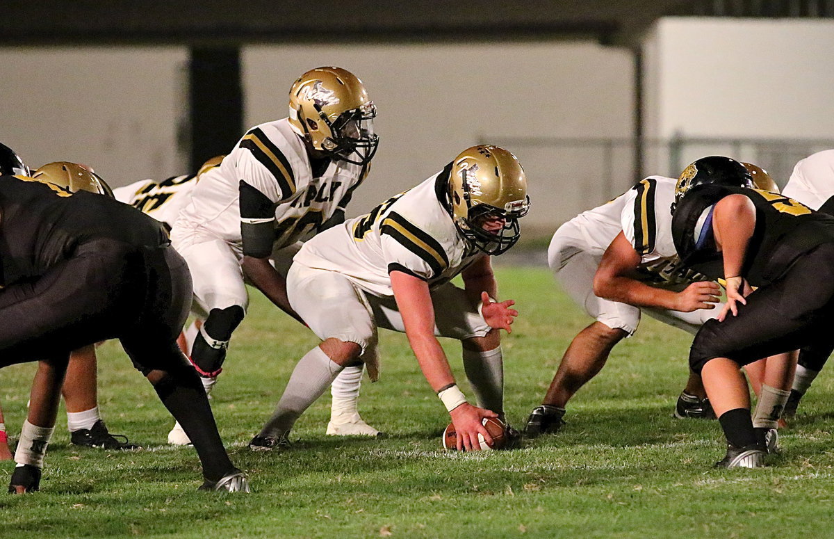 Image: TaMarcus Sheppard(10) awaits the snap from his old reliable junior center, Kyle Fortenberry(66). Fortenberry and his quality snapping ability has been consistently good since the beginning of the season for Italy. Whether starting the offense, snapping for point-after and field goal attempts or long-snapping in punting situations, Fortenberry has been dependable.