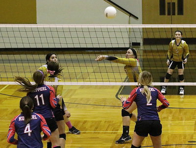 Image: Jaclynn Lewis(13) makes a play on the ball.