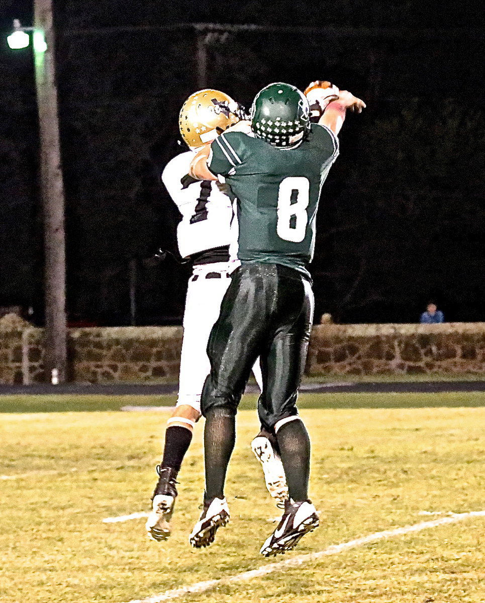 Image: Italy cornerback Ryan Connor(7) breaks up a Bobcat pass attempt off a double-reverse trick play late in the game.