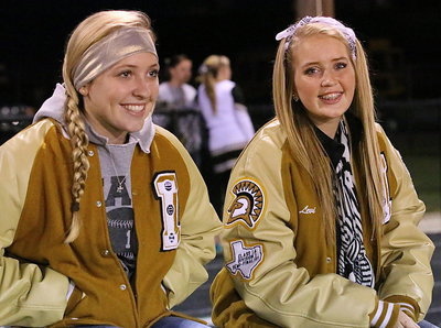 Image: Stat girls Jaclynn Lewis and Hannah Washington are happy to be Gladiators!