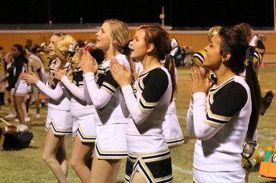 Image: Cheerleaders Kirby Nelson, Sydney Weeks, Annie Perry, Paige Litlle and Ashlyn Jacinto keep Gladiator fans cheering.