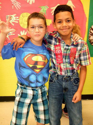 Image: Easton Viator and Jalyn Wallace loving Nerd day.