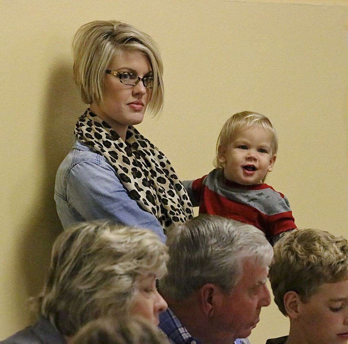 Image: Ashton Hyles Russ and son Tucker support the fundraiser with her grandparents Jimmy and Ann Hyles.