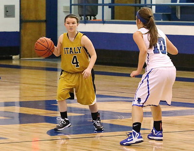 Image: Tara Wallis(4) spots an open teammate.