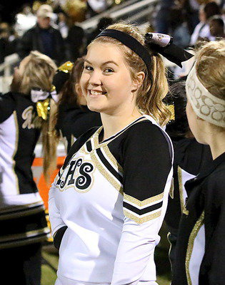 Image: Senior cheerleader Taylor Turner is happy, happy, happy!