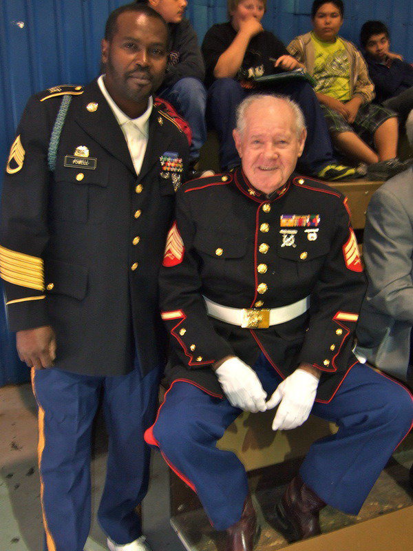 Image: William Powell (left) retired from the Army and Tim Mahoney (right) from the Marines.