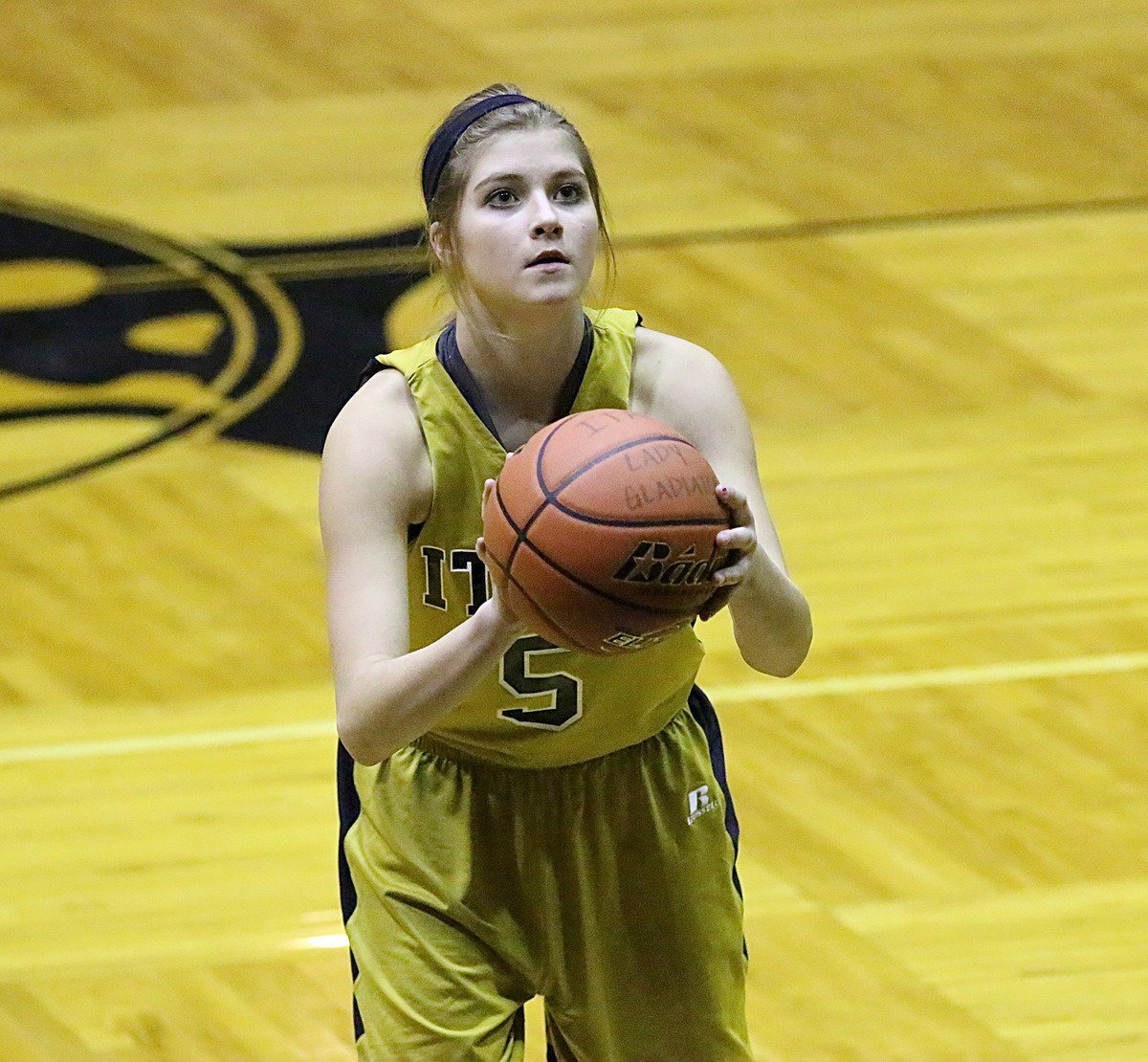 Image: Halee Turner(5) focuses on her free-throw.