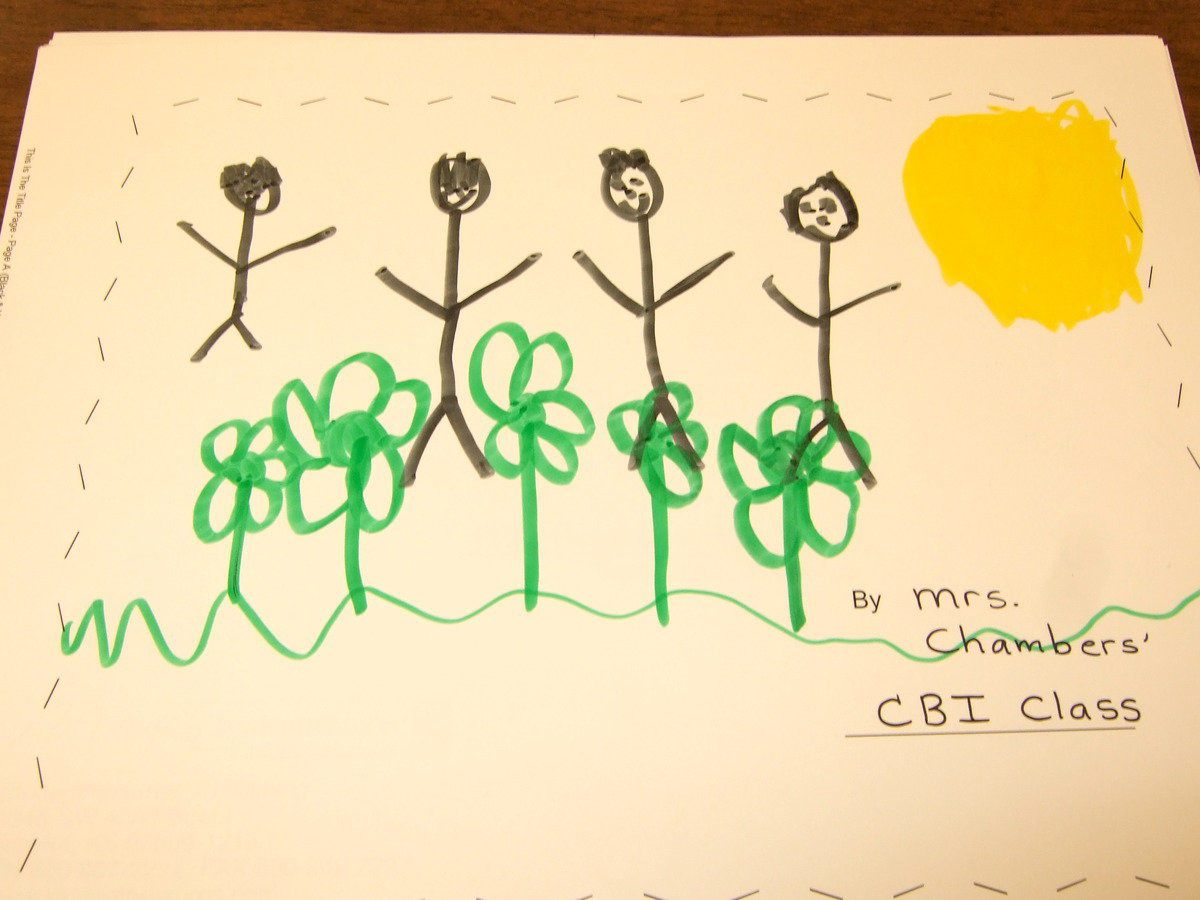 Image: One of the student’s from Mrs. Chambers class shows his illustration.