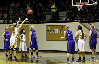 Image: Halee Turner(5) attempts a free-throw.