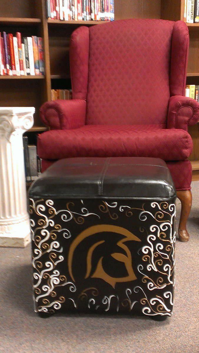 Image: Alternate view of custom designed ottoman